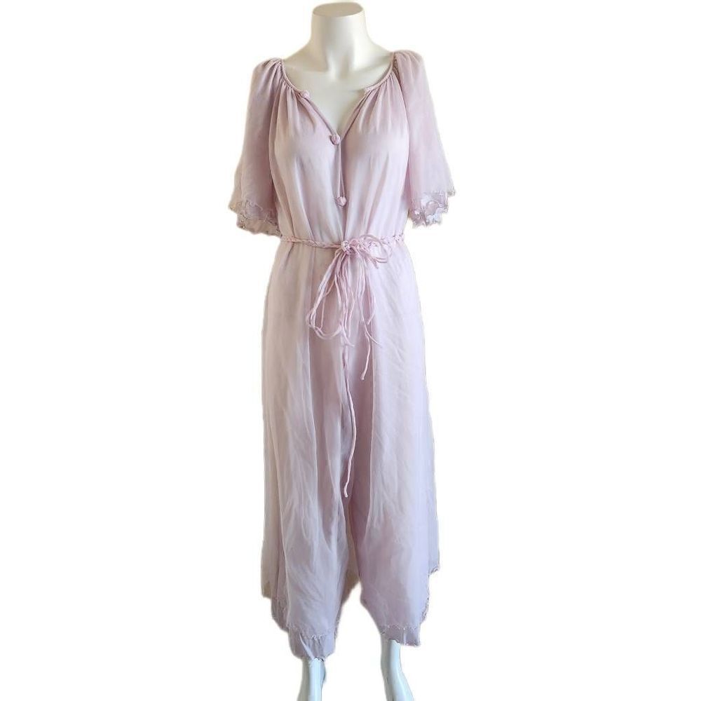 Women's small pink blush pajama romper pants pull on Creations romantic